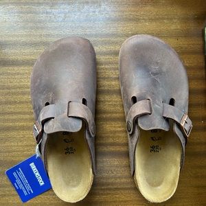 NWT Original Box Birkenstock Boston BS - Oil Rubbed Habana - 36